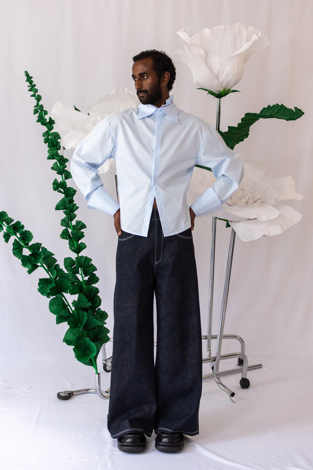 BABYBLUE RUFFLE SHIRT