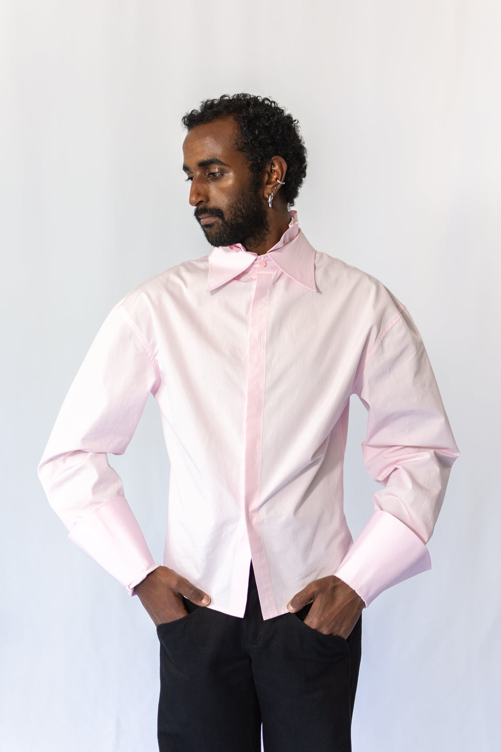 PINK RUFFLE SHIRT
