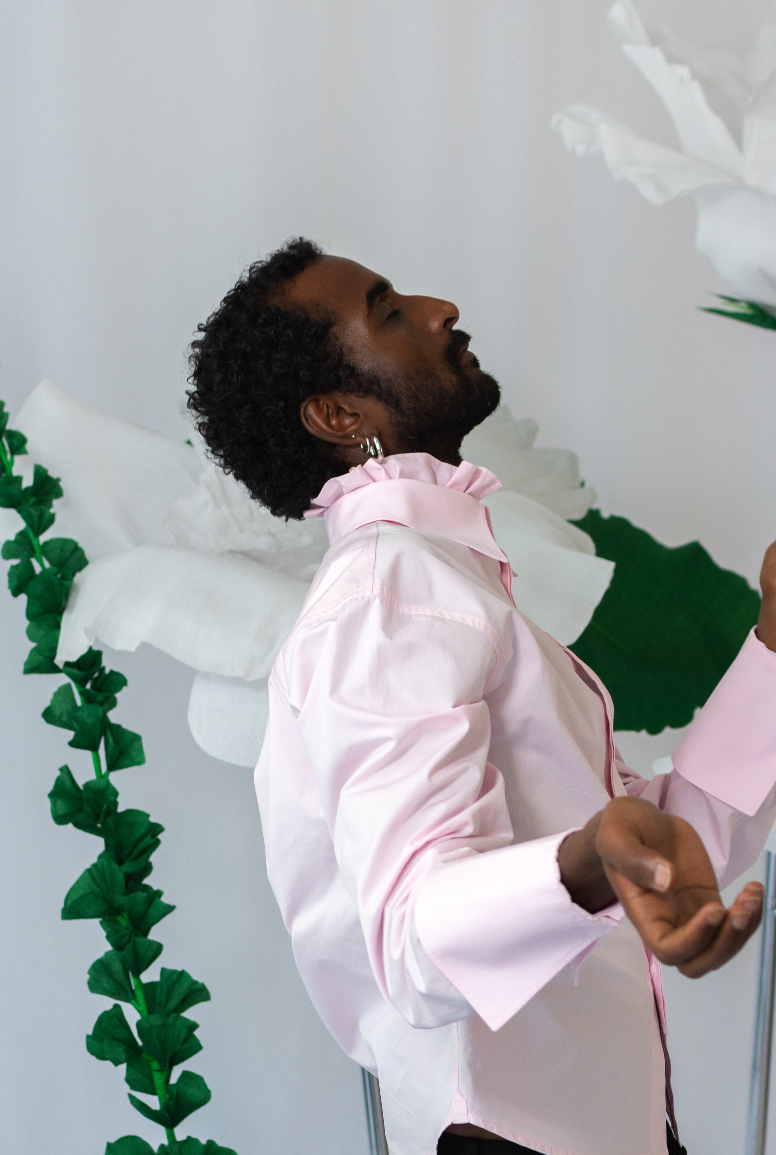 PINK RUFFLE SHIRT
