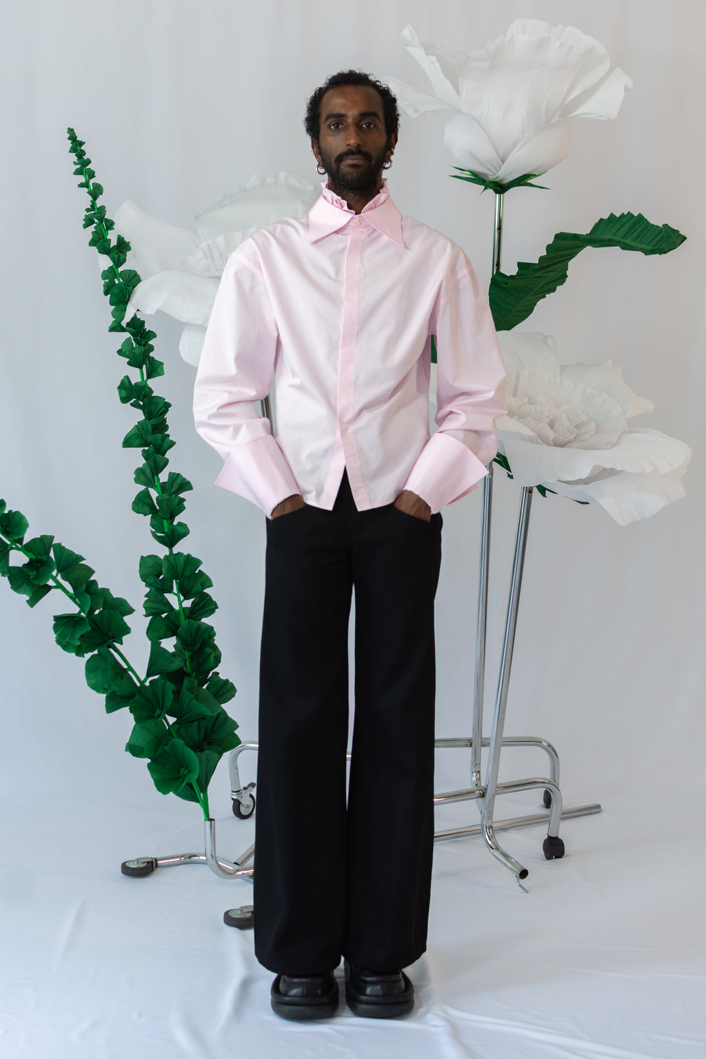 PINK RUFFLE SHIRT
