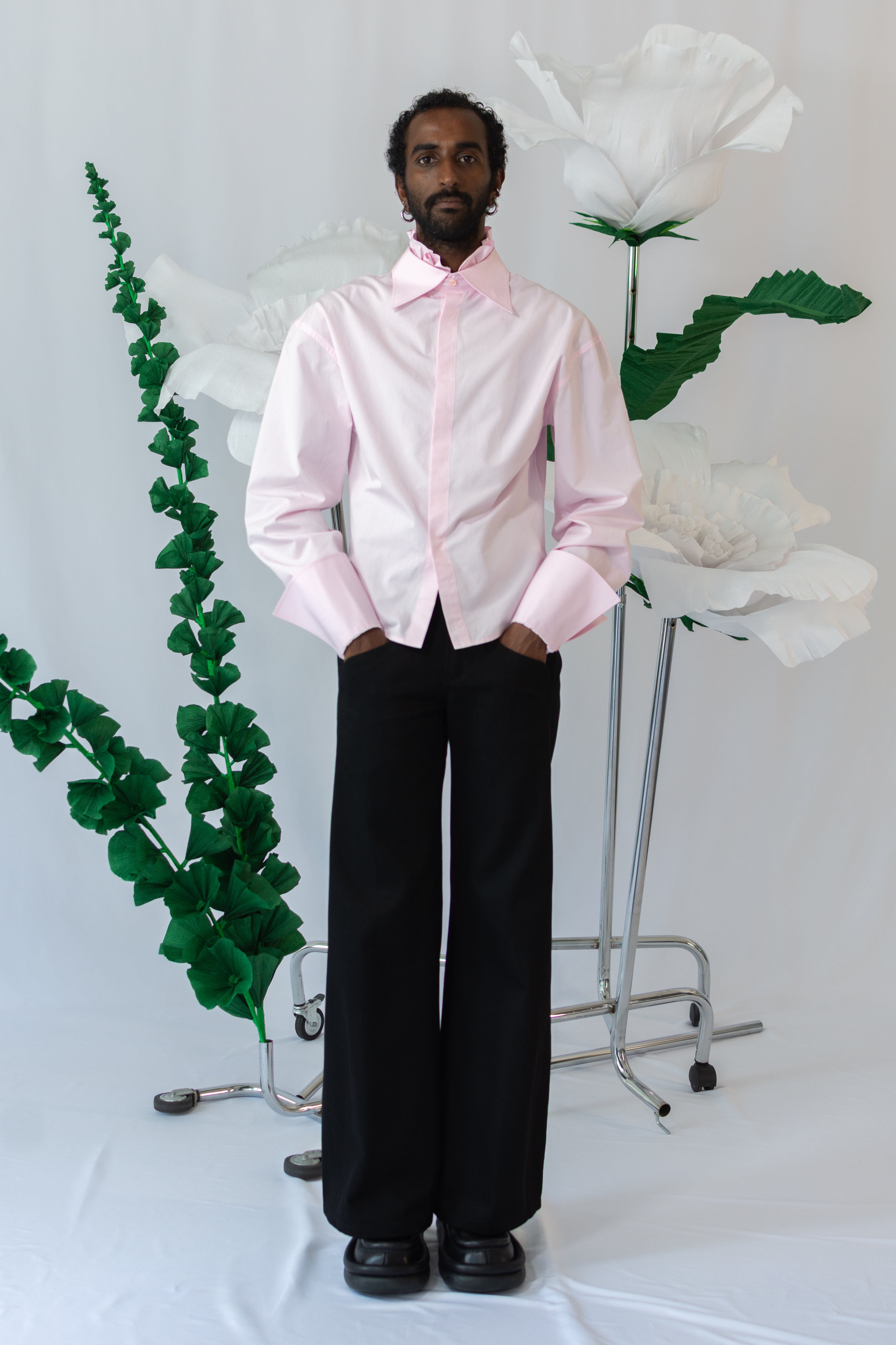 PINK RUFFLE SHIRT